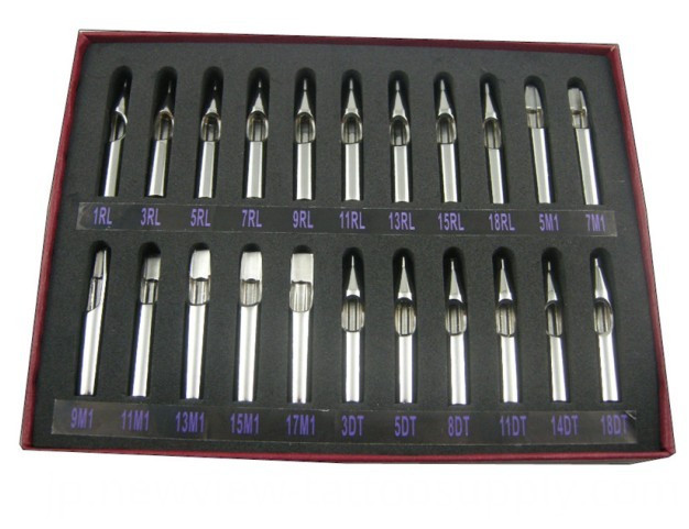 New Stainless Steel Open Flat Long Tattoo Tips Tubes Kit